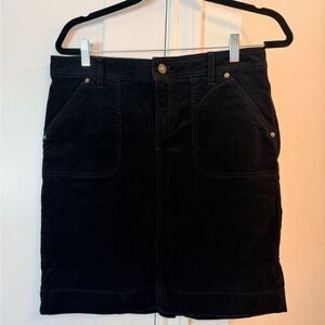 Black Corduroy Pocket Skirt - Women's